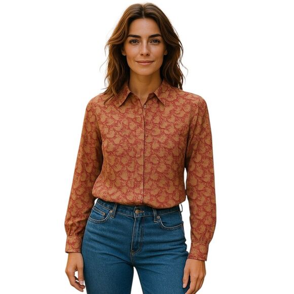 Vintage Pendleton High Neck Blouse MED - Picture 1 of 9